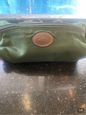 LONGCHAMP ‘GORG DEEP FOREST GREEN 💚ED RARE MAKEUP WALLET Case SLIM GORG LUX